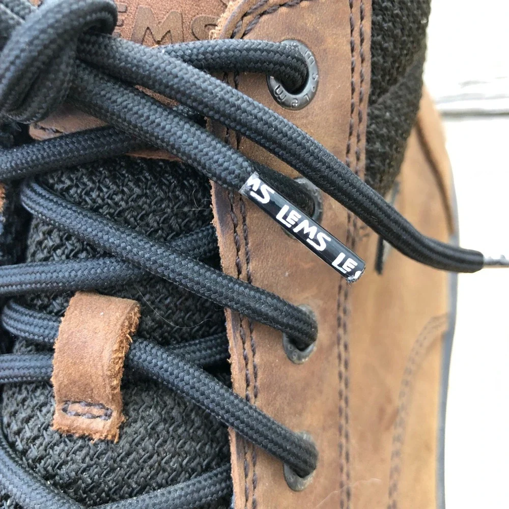 Lems Boulder Boot Mid Mens 11 US Brown Leather Hiking Barefoot Zero Drop Chukka